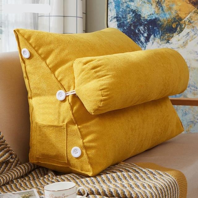 Yellow Triangular Pillow