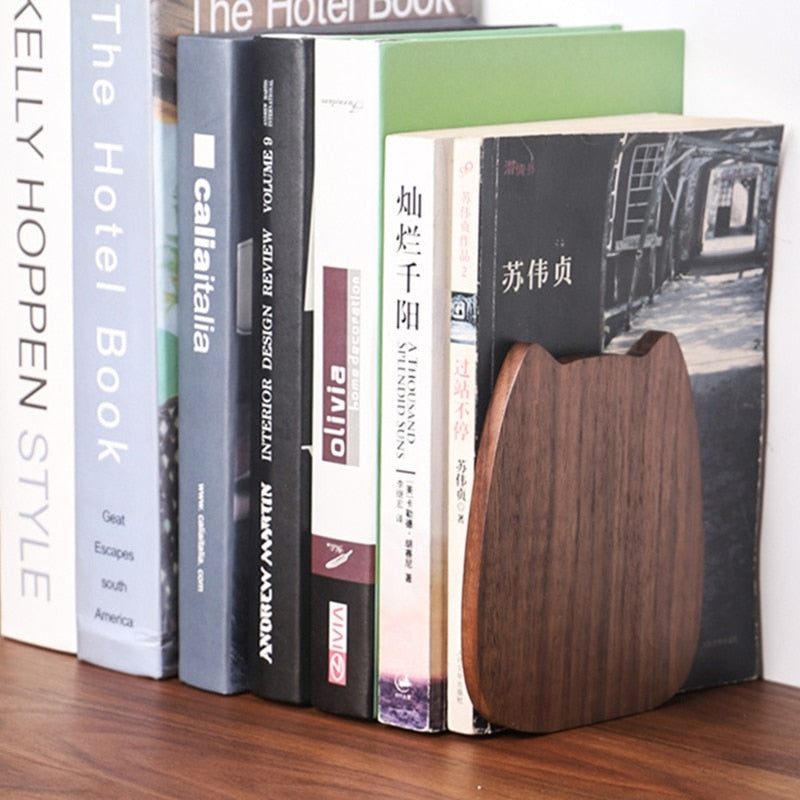 Wooden Cat Bookend