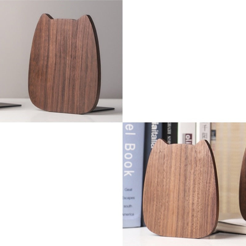 Wooden Cat Bookend