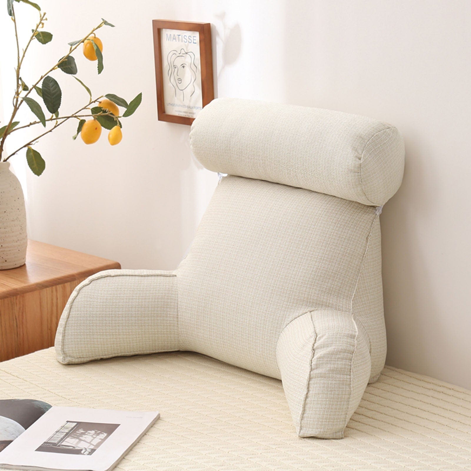 White Reading Cushion