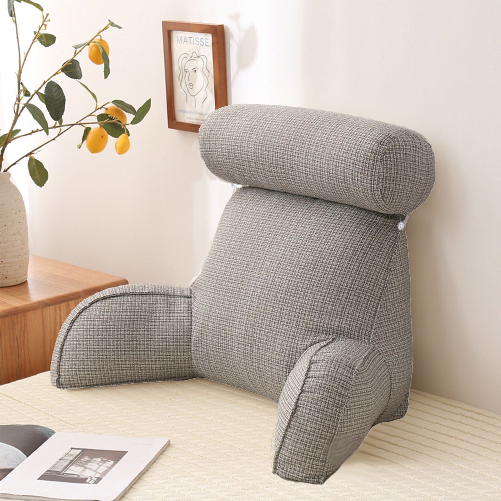 Grey Reading Pillow