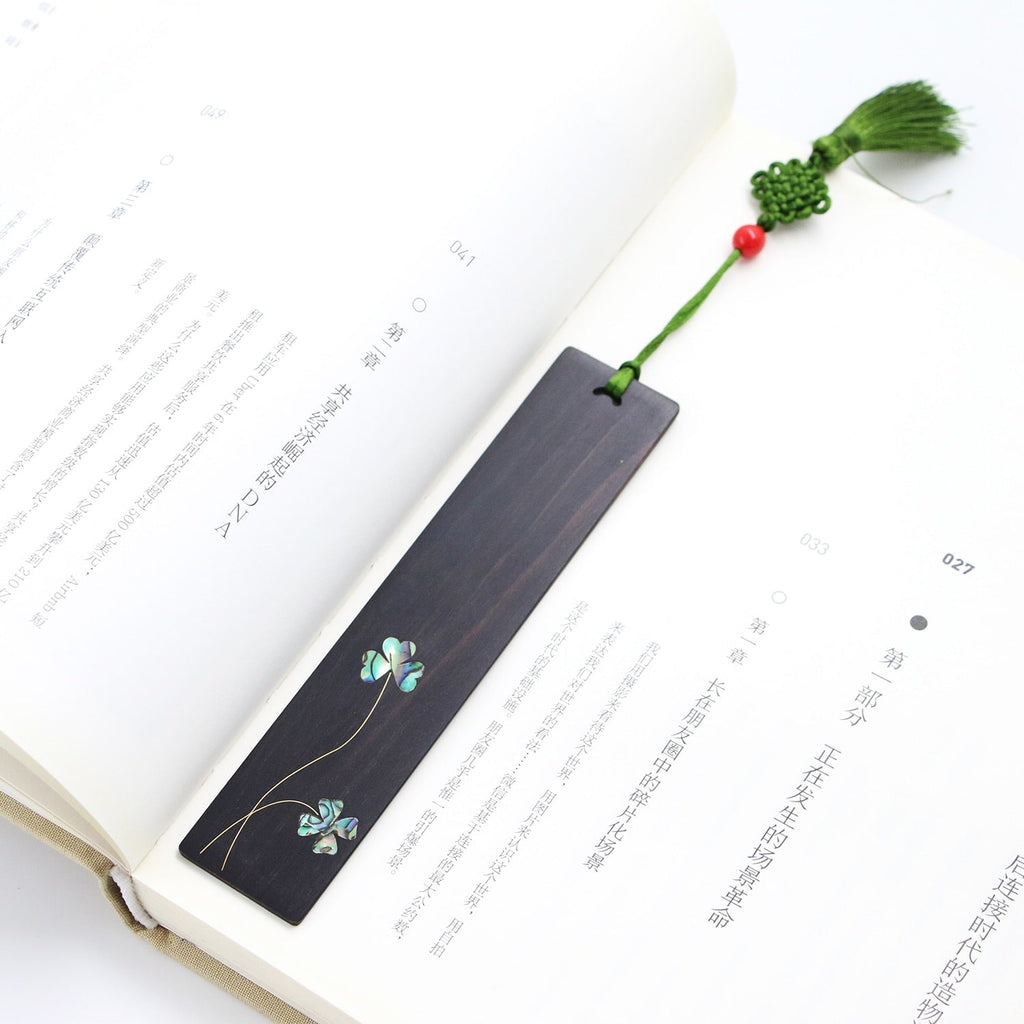 Wooden Clover Bookmark