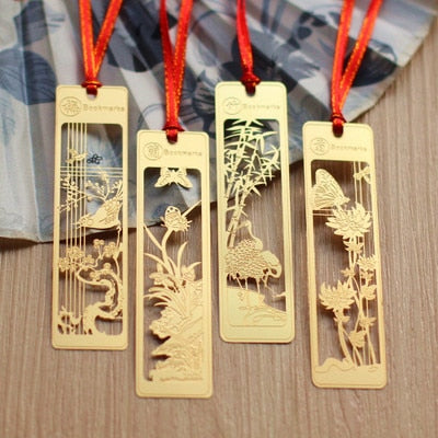 Set of 4 Gold Bookmarks